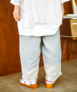 リネンギンガムチェック　パンツ